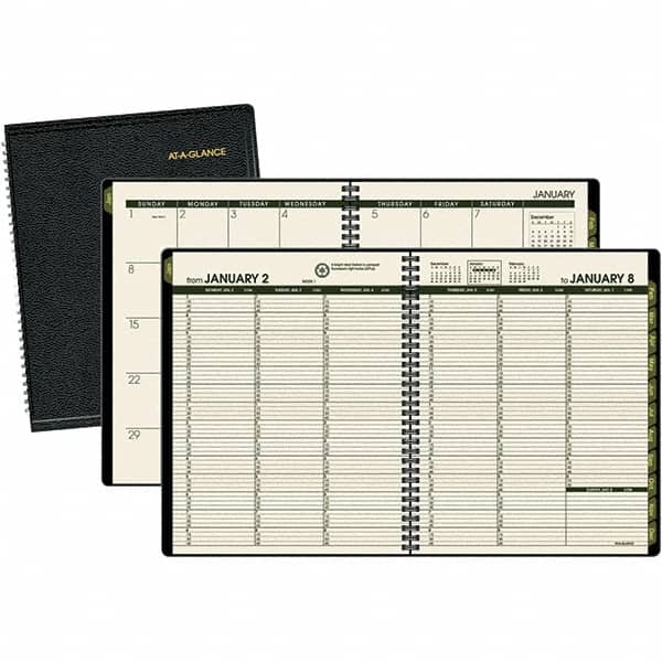 AT-A-GLANCE - 128 Sheet, 6-7/8 x 8", Weekly/Monthly Appointment Book - Black - Exact Tooling