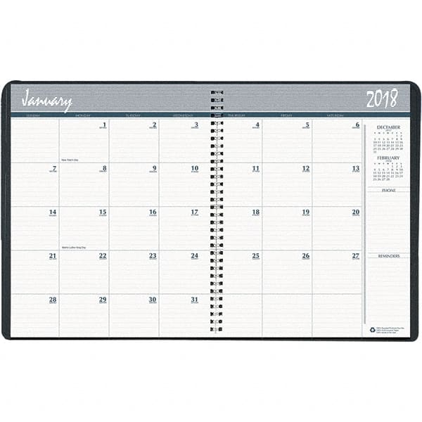 House of Doolittle - 24 Sheet, 6-7/8 x 8-3/4", Monthly Planner - Black - Exact Tooling