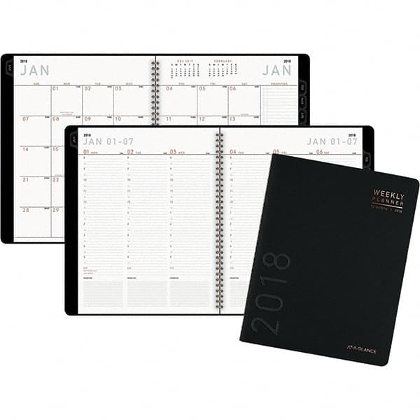 AT-A-GLANCE - 160 Sheet, 8-1/4 x 10-7/8", Weekly/Monthly Planner - Black - Exact Tooling