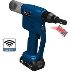 RivetKing - Cordless Riveters; Fastener Type: Cordless Electric Riveter ; Closed End Rivet Capacity: All up to 1/4 ; Mandrel Collection: Yes ; Voltage: 18 ; Stroke Length (Decimal Inch): 1.0000 ; Pull Force (Lb.): 4000 - Exact Tooling