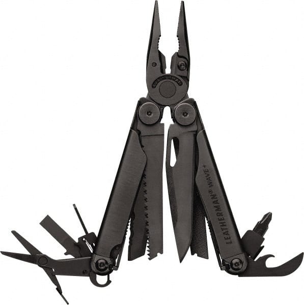 Leatherman - 1 Piece, Multi-Tool Set with 18 Functions - Black, 4" Closed Length - Exact Tooling