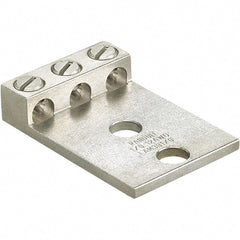 Panduit - 6 AWG Noninsulated Lug Connection Square Ring Terminal - 1/2" Stud, 4" OAL x 2.82" Wide, Tin Plated Aluminum Contact - Exact Tooling