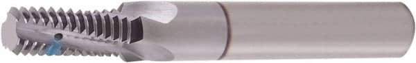 Vargus - 3/8-24 UN, 0.323" Cutting Diam, 3 Flute, Solid Carbide Helical Flute Thread Mill - Internal Thread, 0.771" LOC, 2-7/8" OAL, 3/8" Shank Diam - Exact Tooling