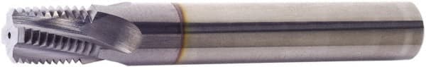 Vargus - 1/4-18 NPTF, 0.37" Cutting Diam, 3 Flute, Solid Carbide Helical Flute Thread Mill - Internal/External Thread, 0.583" LOC, 2-7/8" OAL, 3/8" Shank Diam - Exact Tooling