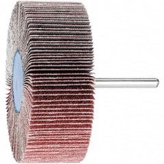 PFERD - 3" Diam x 1" Face Width, Aluminum Oxide Coated Mounted Flap Wheel - 1/4" Shank Mount, 80 Grit, 20,000 Max RPM - Exact Tooling