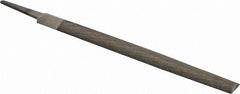 PFERD - 8" Long, Bastard Cut, Half Round American-Pattern File - Double Cut, 0.22" Overall Thickness, Tang - Exact Tooling