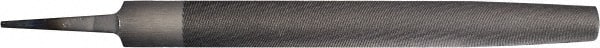 PFERD - 4" Long, Second Cut, Half Round American-Pattern File - Double Cut, 0.09" Overall Thickness, Tang - Exact Tooling