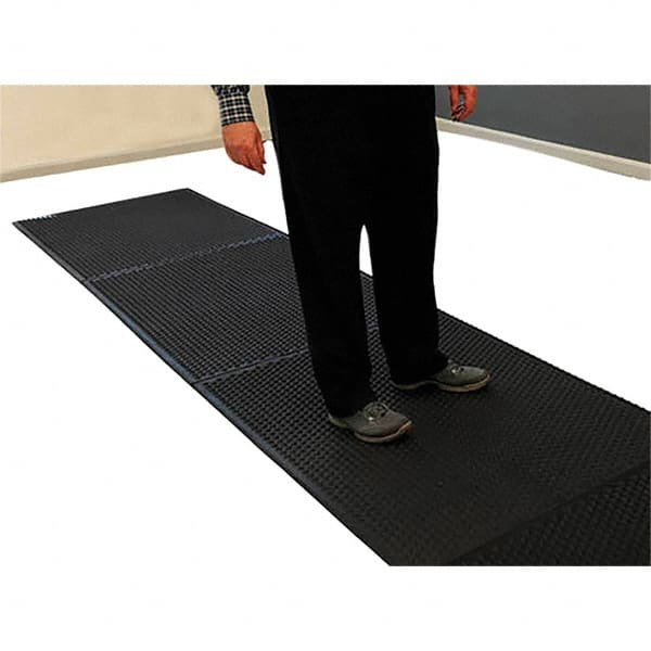 Barefoot - 2' Long x 3' Wide, Dry Environment, Anti-Fatigue Matting - Black, EPDM Rubber with EPDM Rubber Base - Exact Tooling