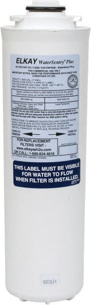ELKAY - 3-1/4" OD, 0.5µ, Polypropylene Carbon Cartridge Filter - 12-1/2" Long, Reduces Lead, Chlorine, Tastes, Odors & Class I Particulates - Exact Tooling