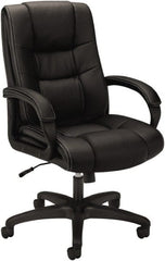 Basyx - 45-1/2" High Executive Chair - 28" Wide x 40" Deep, Vinyl Seat, Black - Exact Tooling