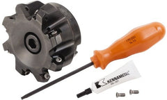 Kennametal - 3" Cut Diam, 1" Arbor Hole, 4.42mm Max Depth of Cut, 30° Indexable Chamfer & Angle Face Mill - 8 Inserts, HNGJ 0604... Insert, Right Hand Cut, 8 Flutes, Through Coolant, Series Dodeka Mini HD - Exact Tooling