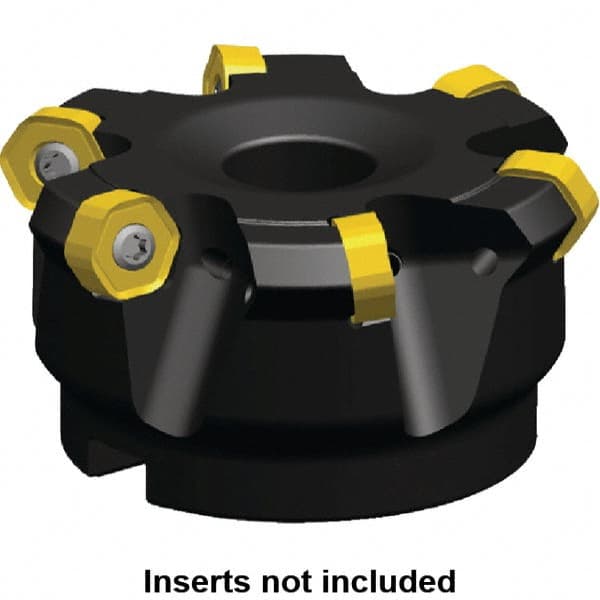 Kennametal - 131.16mm Cut Diam, 40mm Arbor Hole, 4.4mm Max Depth of Cut, 30° Indexable Chamfer & Angle Face Mill - 12 Inserts, HNGJ 0604... Insert, Right Hand Cut, 12 Flutes, Through Coolant, Series Dodeka Mini - Exact Tooling