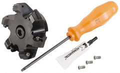 Kennametal - 6 Inserts, 3.745" Cutter Diam, 0.087" Max Depth of Cut, Indexable High-Feed Face Mill - 1" Arbor Hole Diam, 1.77" High, KSHR Toolholder, HNGJ 0905.. Inserts, Series Dodeka High-Feed - Exact Tooling