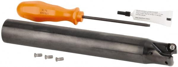 Kennametal - 32mm Cutting Diam, 32mm Shank Diam, 1.26" Max Depth of Cut, Straight Shank Indexable Copy End Mill - 2 Inserts, RN.J 1204M0.. Insert, KDR Toolholder, Through Coolant - Exact Tooling