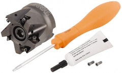 Kennametal - 5 Inserts, 2.0473" Cutter Diam, 0.059" Max Depth of Cut, Indexable High-Feed Face Mill - 0.867" Arbor Hole Diam, 1.969" High, KF2X Toolholder, WOEJ 0905.. Inserts, Series KenFeed 2X - Exact Tooling