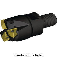 Kennametal - 25mm Cut Diam, 0.059" Max Depth, M12 Modular Connection Indexable High-Feed Helical End Mill - Screw Holding Method, WOEJ090512.. Insert, KF2X Toolholder, Through Coolant - Exact Tooling