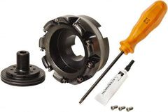 Kennametal - 100mm Cut Diam, 3mm Max Depth, 32mm Arbor Hole, 9 Inserts, RN.J 1204... Insert Style, Indexable Copy Face Mill - KDR Cutter Style, 22,150 Max RPM, 50mm High, Through Coolant, Series Rodeka - Exact Tooling