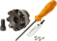 Kennametal - 80mm Cut Diam, 3mm Max Depth, 27mm Arbor Hole, 8 Inserts, RN.J 1204... Insert Style, Indexable Copy Face Mill - KDR Cutter Style, 24,760 Max RPM, 50mm High, Through Coolant, Series Rodeka - Exact Tooling