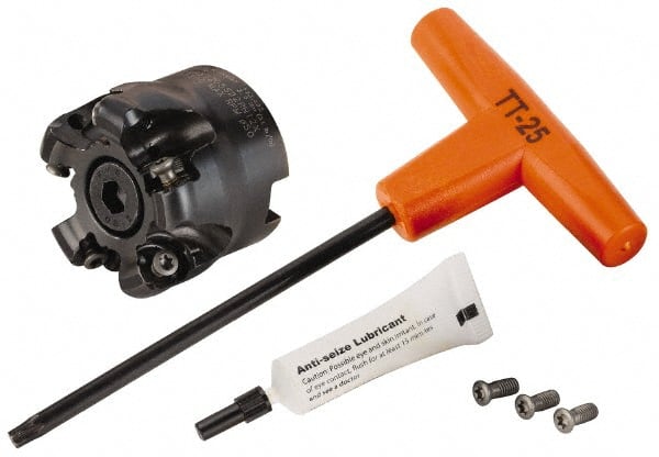 Kennametal - 50mm Cut Diam, 6mm Max Depth, 22mm Arbor Hole, 5 Inserts, RN.J 1204... Insert Style, Indexable Copy Face Mill - KDR Cutter Style, 40mm High, Through Coolant, Series Rodeka - Exact Tooling