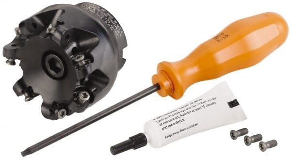 Kennametal - 66mm Cut Diam, 3mm Max Depth, 27mm Arbor Hole, 7 Inserts, RN.J 1204... Insert Style, Indexable Copy Face Mill - KDR Cutter Style, 27,260 Max RPM, 50mm High, Through Coolant, Series Rodeka - Exact Tooling