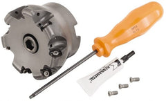 Kennametal - 80mm Cut Diam, 6mm Max Depth, 27mm Arbor Hole, 7 Inserts, RN.J 1204... Insert Style, Indexable Copy Face Mill - KDR Cutter Style, 50mm High, Through Coolant, Series Rodeka - Exact Tooling