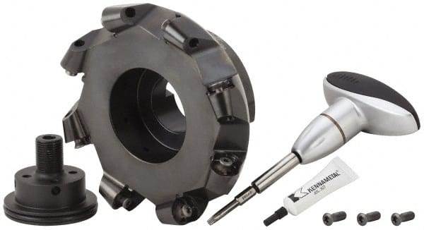 Kennametal - 160mm Cut Diam, 10mm Max Depth, 40mm Arbor Hole, 8 Inserts, RCGX 2006... Insert Style, Indexable Copy Face Mill - KSRM Cutter Style, 12,100 Max RPM, 63mm High, Through Coolant, Series Beyond Blast KSRM - Exact Tooling