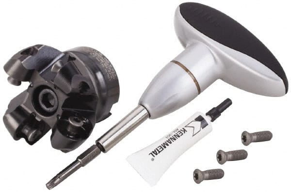 Kennametal - 63mm Cut Diam, 10mm Max Depth, 22mm Arbor Hole, 4 Inserts, RCGX 2006... Insert Style, Indexable Copy Face Mill - KSRM Cutter Style, 21,900 Max RPM, 50mm High, Through Coolant, Series Beyond Blast KSRM - Exact Tooling