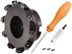 Kennametal - 152.4mm Cut Diam, 8mm Max Depth, 1-1/2" Arbor Hole, 10 Inserts, RP.T 1605... Insert Style, Indexable Copy Face Mill - BMD600 Cutter Style, 13,100 Max RPM, 2-1/2 High, Through Coolant, Series KSRM - Exact Tooling