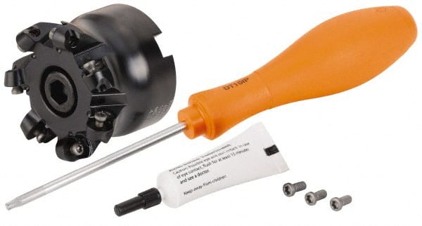 Kennametal - 63.5mm Cut Diam, 6mm Max Depth, 1" Arbor Hole, 7 Inserts, RP.T 1204... Insert Style, Indexable Copy Face Mill - BMD250 Cutter Style, 30,800 Max RPM, 2 High, Through Coolant, Series KSRM - Exact Tooling