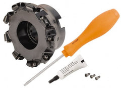 Kennametal - 101.6mm Cut Diam, 6mm Max Depth, 1-1/4" Arbor Hole, 9 Inserts, RP.T 1204... Insert Style, Indexable Copy Face Mill - BMD400 Cutter Style, 23,800 Max RPM, 2 High, Through Coolant, Series KSRM - Exact Tooling