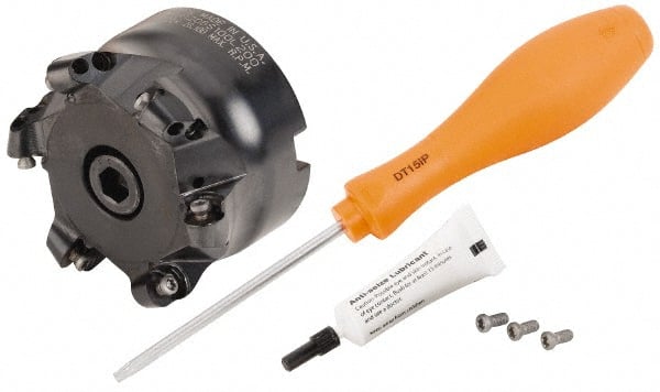 Kennametal - 76.2mm Cut Diam, 6mm Max Depth, 1" Arbor Hole, 6 Inserts, RP.T 1204... Insert Style, Indexable Copy Face Mill - BMD300 Cutter Style, 28,100 Max RPM, 2 High, Through Coolant, Series KSRM - Exact Tooling