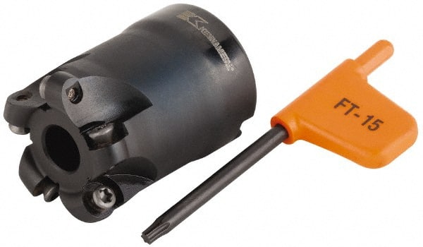 Kennametal - 40mm Cut Diam, 5mm Max Depth, 16mm Arbor Hole, 5 Inserts, RD.. 1003... Insert Style, Indexable Copy Face Mill - 40mm High, Series KDM - Exact Tooling