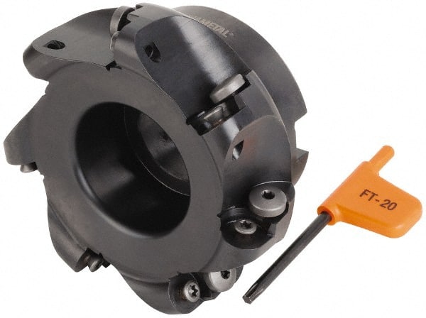 Kennametal - 101.6mm Cut Diam, 8mm Max Depth, 1-1/4" Arbor Hole, 7 Inserts, RD.. 1604... Insert Style, Indexable Copy Face Mill - KDM400 Cutter Style, 55.12mm High, Series KDM - Exact Tooling