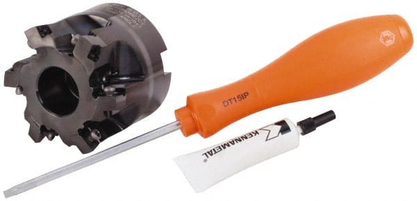 Kennametal - 63mm Cut Diam, 22mm Arbor Hole, 3mm Max Depth of Cut, Indexable Chamfer & Angle Face Mill - 6 Inserts, SD.T 1204... Insert, Right Hand Cut, 6 Flutes, Through Coolant, Series Z-Axis Mills - Exact Tooling