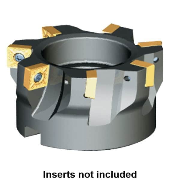 Kennametal - 8 Inserts, 80mm Cut Diam, 27mm Arbor Diam, 6.57mm Max Depth of Cut, Indexable Square-Shoulder Face Mill - 0/90° Lead Angle, 50mm High, SP.T 10T3.. Insert Compatibility, Series KSSM - Exact Tooling