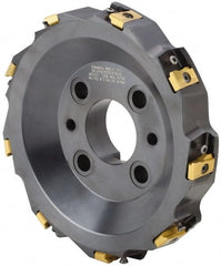 Kennametal - 9 Inserts, 10" Cut Diam, 2-1/2" Arbor Diam, 25.45mm Max Depth of Cut, Indexable Square-Shoulder Face Mill - 0/90° Lead Angle, 2-3/8" High, LN.U 2210.. Insert Compatibility, Series MEGA90 - Exact Tooling