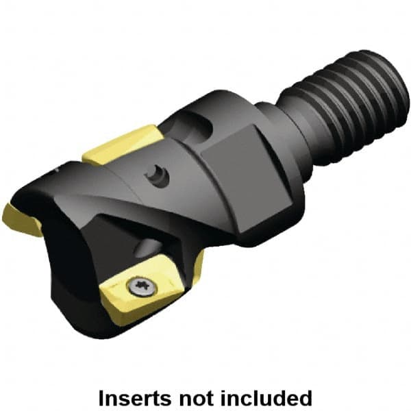 Kennametal - 20mm Cut Diam, 18.91mm Max Depth of Cut, 32mm OAL, Indexable Square Shoulder Helical End Mill - ED.T 10T3.. Inserts, M10 Modular Connection, 0° Lead Angle, Through Coolant, Series Mill 1-10 - Exact Tooling