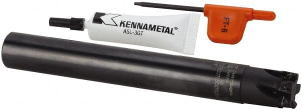 Kennametal - 20mm Cut Diam, 6.93mm Max Depth of Cut, 20mm Shank Diam, 110mm OAL, Indexable Square Shoulder End Mill - EDPT 0703.. Inserts, Cylindrical Shank, 0° Lead Angle, Through Coolant, Series Mill 1-07 - Exact Tooling
