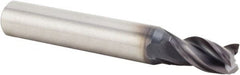 Kennametal - 8mm, 11mm LOC, 8mm Shank Diam, 43mm OAL, 3 Flute, Solid Carbide Square End Mill - Single End, AlTiN Finish, Spiral Flute, 38° Helix, Centercutting, Right Hand Cut, Right Hand Flute, Series UEDE - Exact Tooling
