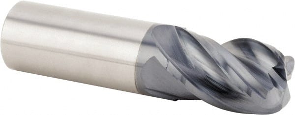 Kennametal - 1/2", 4 Flute, Single End, Solid Carbide, 0.015" Corner Radius End Mill - 4" OAL, 30° Helix, Right Hand Flute, 1-1/2" LOC, Right Hand Cut - Exact Tooling