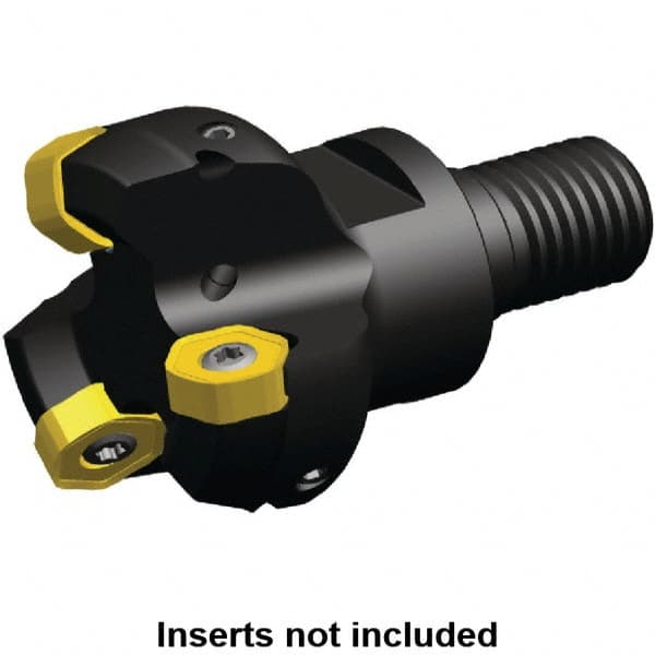 Kennametal - 25mm Cut Diam, 0.064" Max Depth, M16 Modular Connection Indexable High-Feed End Mill - Screw Holding Method, HNGJ0604ANENLD Insert, KSHR Toolholder, Through Coolant - Exact Tooling