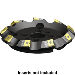 Kennametal - 195.35mm Cut Diam, 40mm Arbor Hole, 17.15mm Max Depth of Cut, 45° Indexable Chamfer & Angle Face Mill - 7 Inserts, LN.U 2410... Insert, Right Hand Cut, 7 Flutes, Series MEGA45 - Exact Tooling