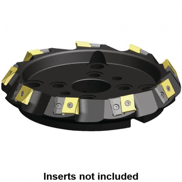 Kennametal - 250mm Cut Diam, 60mm Arbor Hole, 21.4mm Max Depth of Cut, 60° Indexable Chamfer & Angle Face Mill - 11 Inserts, LN.U 2210... Insert, Right Hand Cut, 11 Flutes, Through Coolant, Series MEGA60 - Exact Tooling