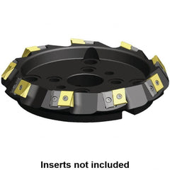Kennametal - 125mm Cut Diam, 40mm Arbor Hole, 21.4mm Max Depth of Cut, 60° Indexable Chamfer & Angle Face Mill - 6 Inserts, LN.U 2210... Insert, Right Hand Cut, 6 Flutes, Through Coolant, Series MEGA60 - Exact Tooling