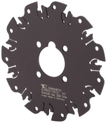 Kennametal - Arbor Hole Connection, 1/8" Cutting Width, 1-3/8" Depth of Cut, 5" Cutter Diam, 1-1/4" Hole Diam, 11 Tooth Indexable Slotting Cutter - KVNS Toolholder, OD 3118.. Insert - Exact Tooling