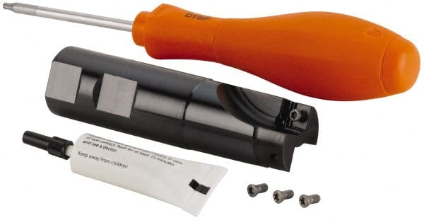 Kennametal - 40mm Cut Diam, 6.57mm Max Depth of Cut, 32mm Shank Diam, 110mm OAL, Indexable Square Shoulder End Mill - SP.T 10T3.. Inserts, Weldon Shank, Through Coolant, Series KSSM 90 - Exact Tooling