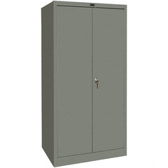 Hallowell - 4 Shelf Locking Storage Cabinet - Steel, 48" Wide x 24" Deep x 72" High, Gray - Exact Tooling