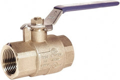 Milwaukee Valve - 3/8" Pipe, Full Port, Brass UL, CSA, FM, NSF Approved Ball Valve - 2 Piece, Threaded (NPT) Ends, Lever Handle, 600 WOG, 150 WSP - Exact Tooling