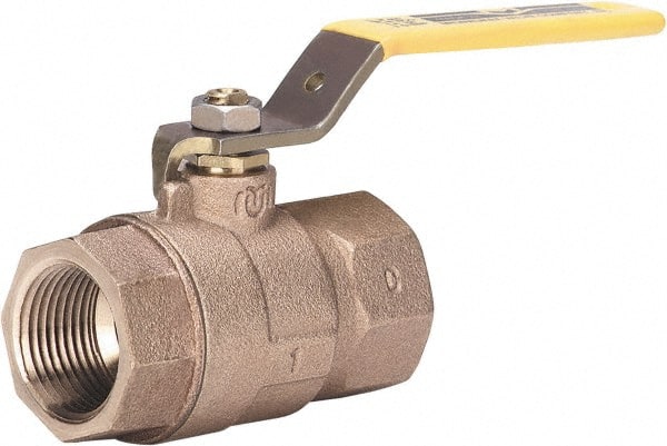 Milwaukee Valve - 3/4" Pipe, Full Port, Bronze Full Port Ball Valve - 2 Piece, Threaded (NPT) Ends, Lever Handle, 600 WOG, 150 WSP - Exact Tooling