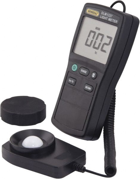 General - AAA Batteries, 2,000 FC, LCD Display, Silicone Photodiode, Light Meter - 3 Accuracy, Compatible with All Visible Light Lighting, Built In Memory - Exact Tooling
